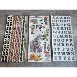 Jumbo Sticker Sheets - MAMBI Jungle Safari Zoo Scrapbooking NEW Retired #39